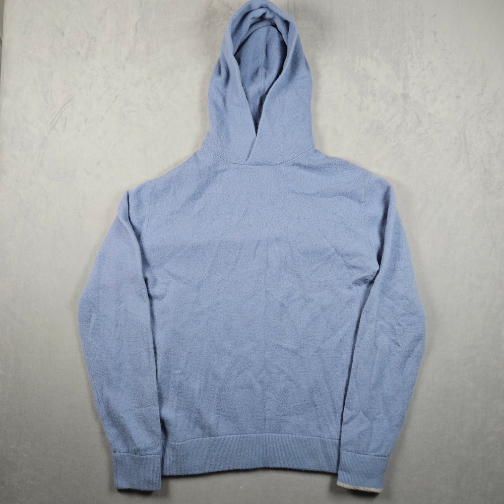 Greyson Koko Hoodie Mens Size Medium Blue Wool Cashmere Knit Sweatshirt Golf